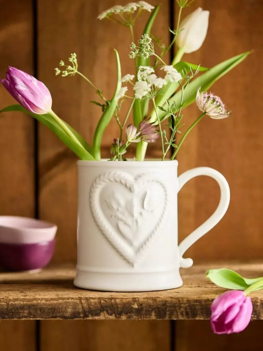 Anthropologie Valentine Cameo Stoneware Mug, Heart
